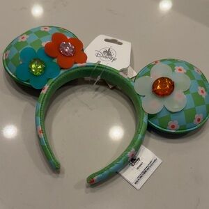 Disney checkered and floral ears NWT